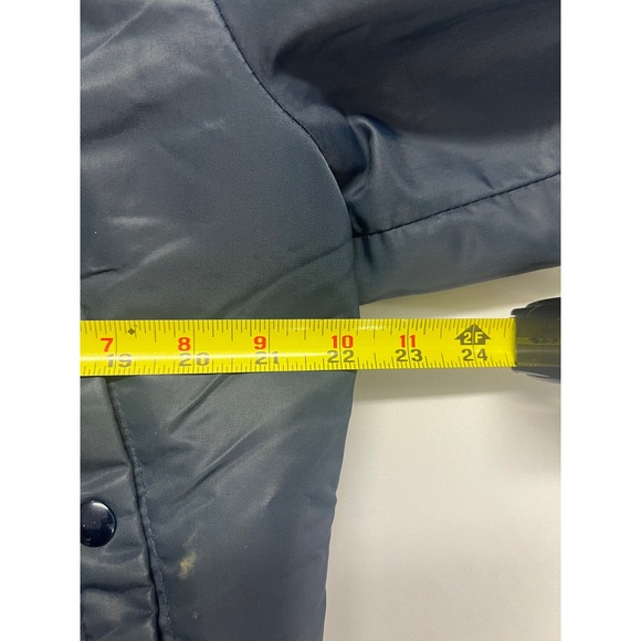 Vintage Sears Work Leisure Men's Navy Bomber Jacket Faux Fur Collar Aviator - Picture 15 of 16